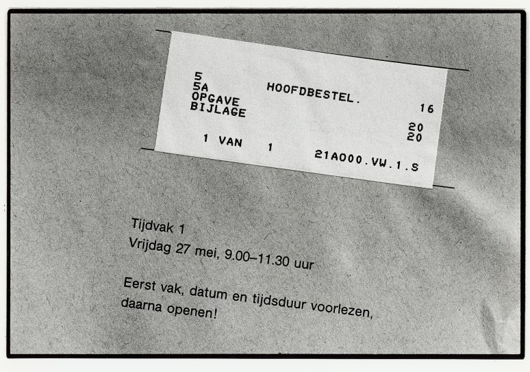 • Berlage Scholengemeenschap Amsterdam, vrijdag 27 mei 1990